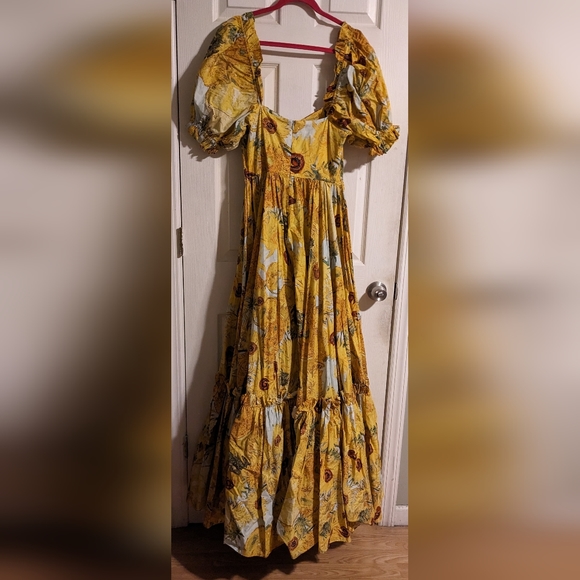Selkie Dresses Selkie Sunflower Cotton Ritz Gown S Floral Print